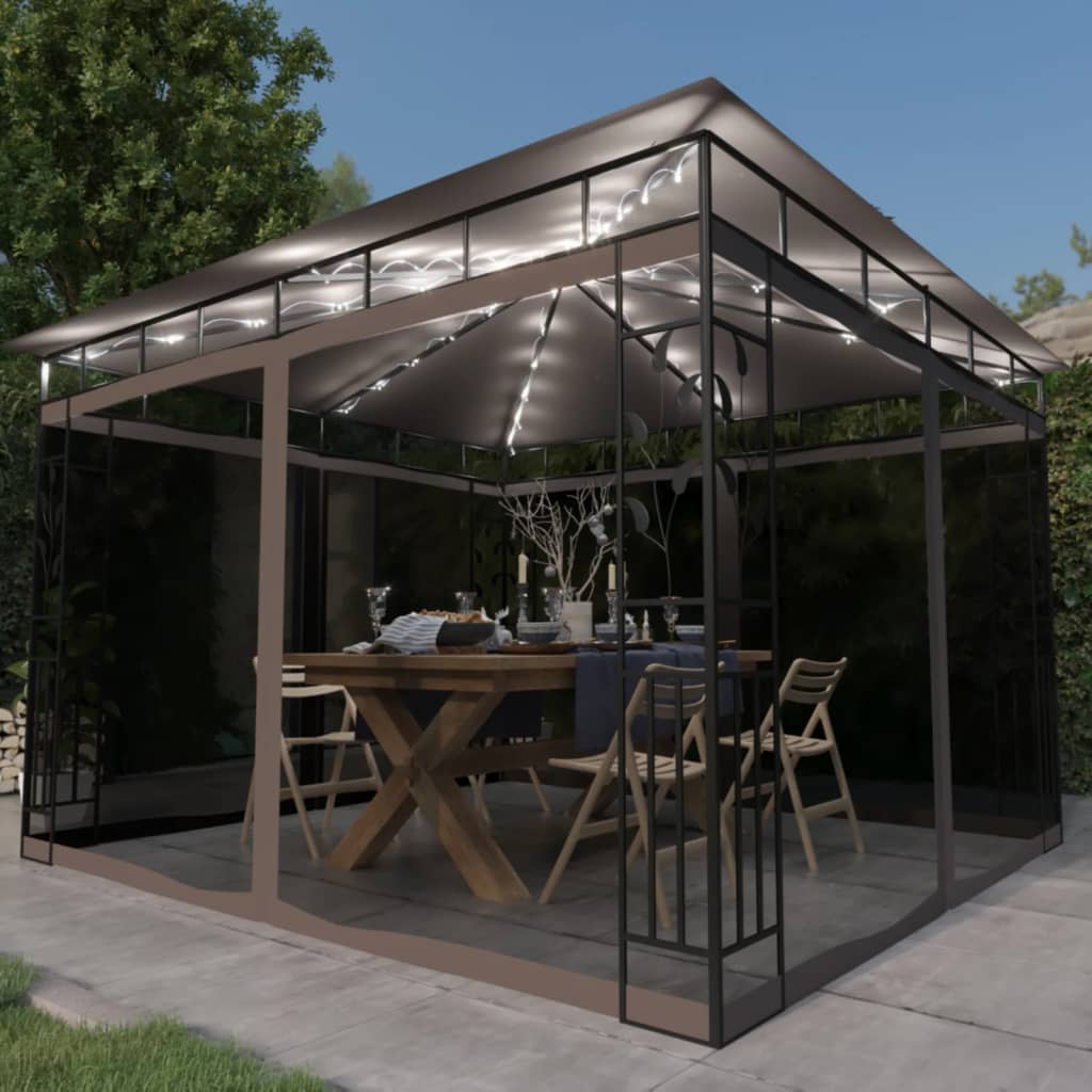 Prieel Met Klamboe Led-Lichtslinger 180 G/M² 4X3X2,73 M
