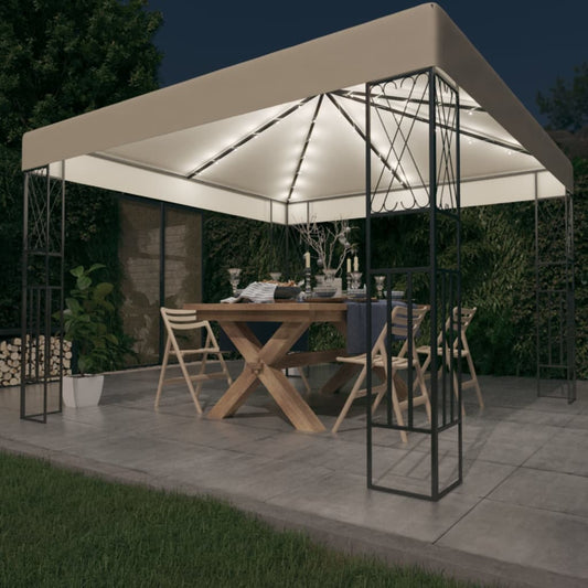 Prieel Met Led-Lichtslinger Stof Kleurig