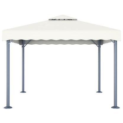 Prieel Met Led-Lichtslinger 300X300 Cm Aluminium Kleurig