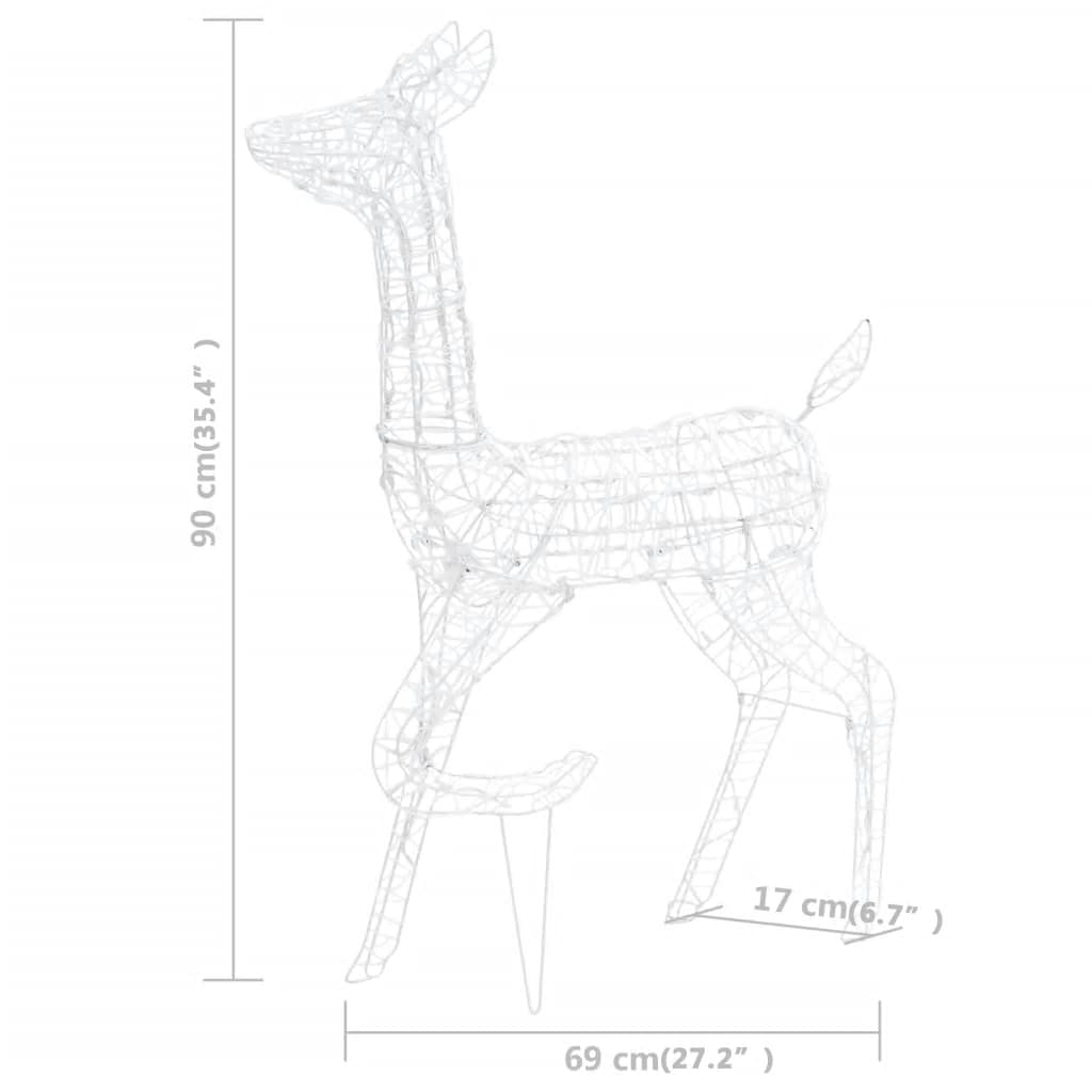 Kerstversiering Rendierfamilie 160 Led's Acryl