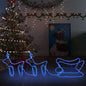 Buitenkerstversiering Rendier En Slee 576 Led's Blauw