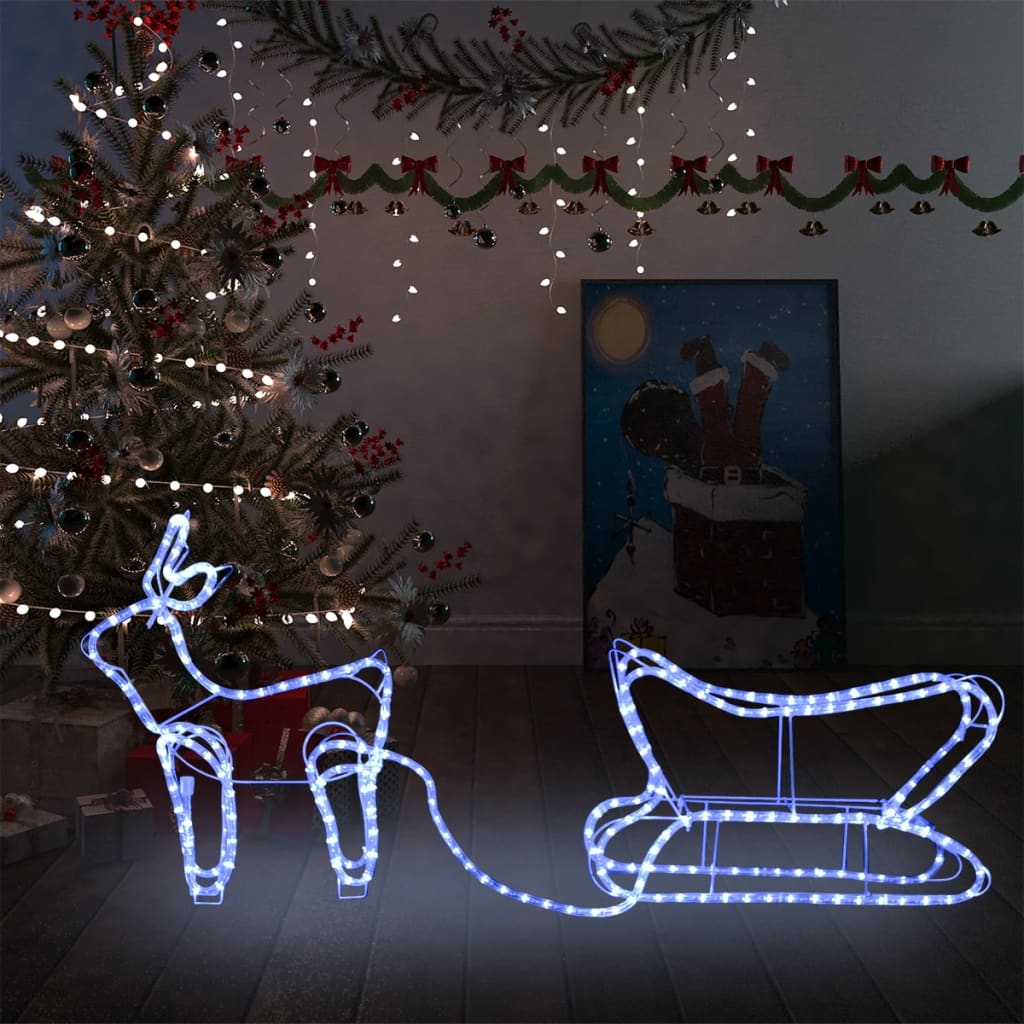 Kerstdecoratie Rendier En Slee 252 Led's Koudwit