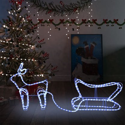 Kerstdecoratie Rendier En Slee 252 Led's Koudwit