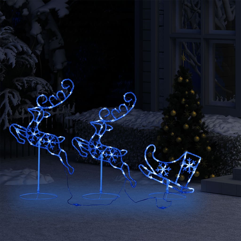 Kerstdecoratie Rendieren En Slee 260X21X87Cm Acryl