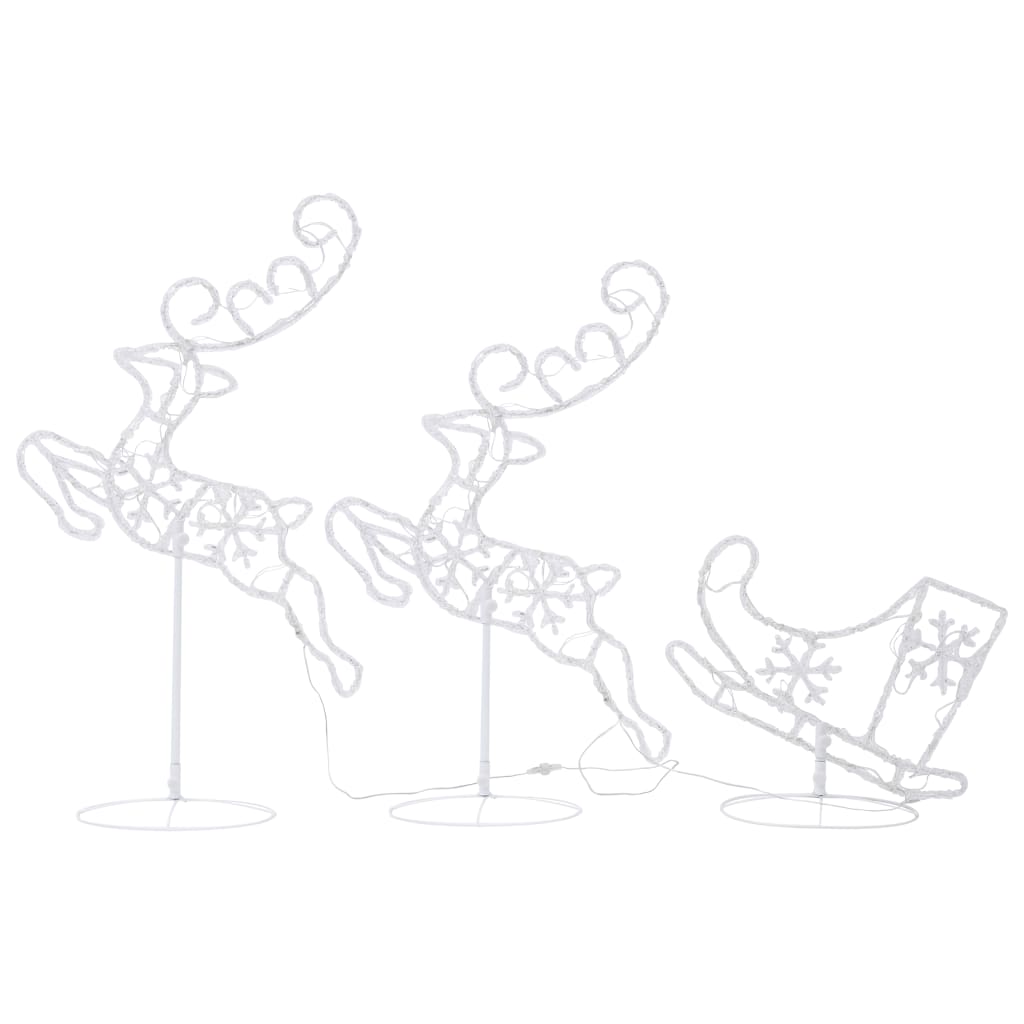Kerstdecoratie Rendieren En Slee 260X21X87Cm Acryl