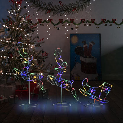 Kerstdecoratie Rendieren En Slee 260X21X87Cm Acryl