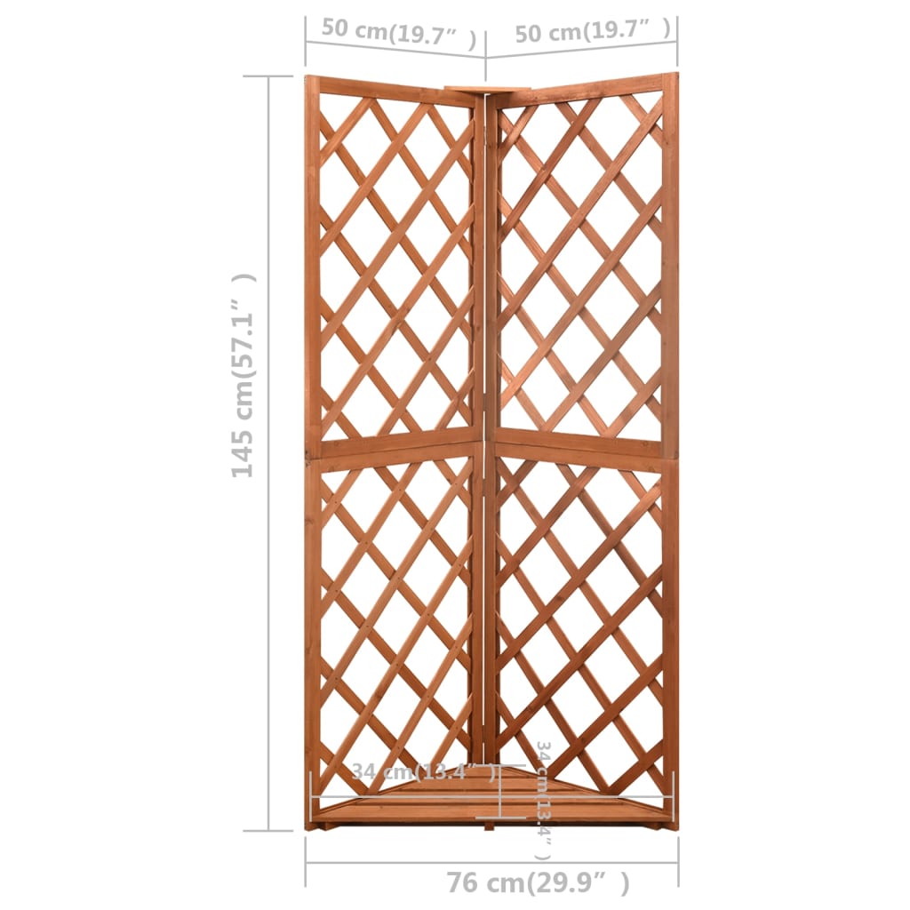 Latwerk Hoekmodel 50X50X145 Cm Massief Vurenhout