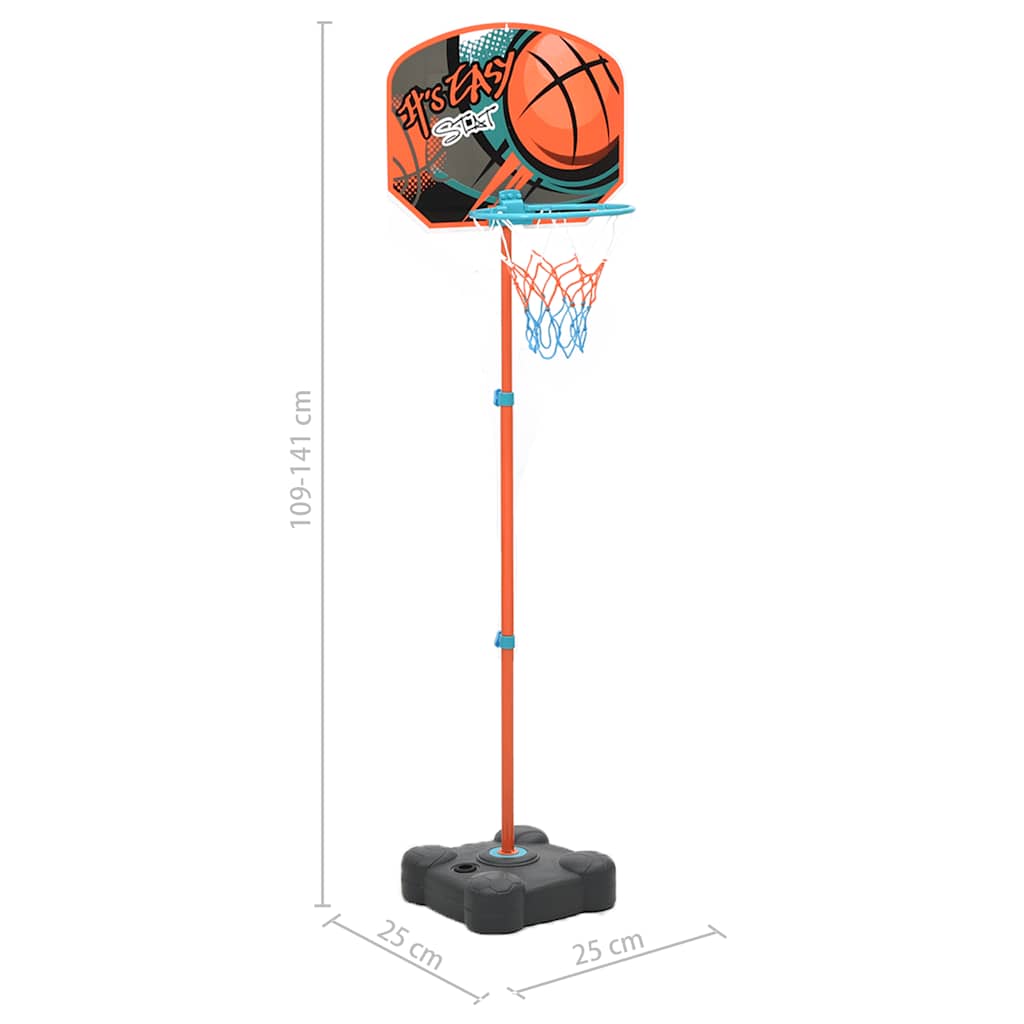 Basketbalset Draagbaar Verstelbaar 109-141 Cm Antraciet