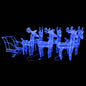 Kerstdecoratie Rendieren En Slee 280X28X55 Cm Acryl Blauw