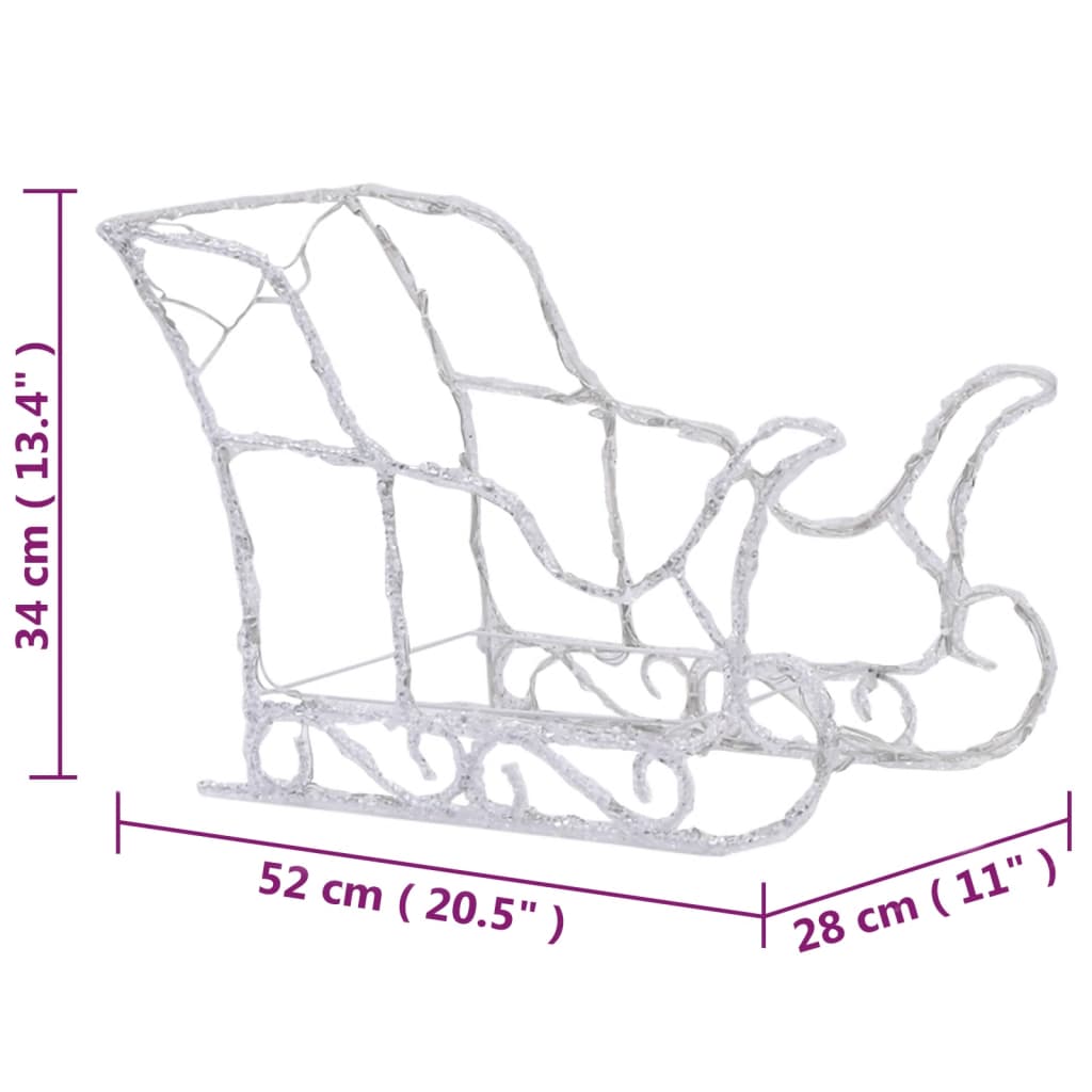 Kerstversiering Rendieren En Slee 320 Led's Acryl Multikleur