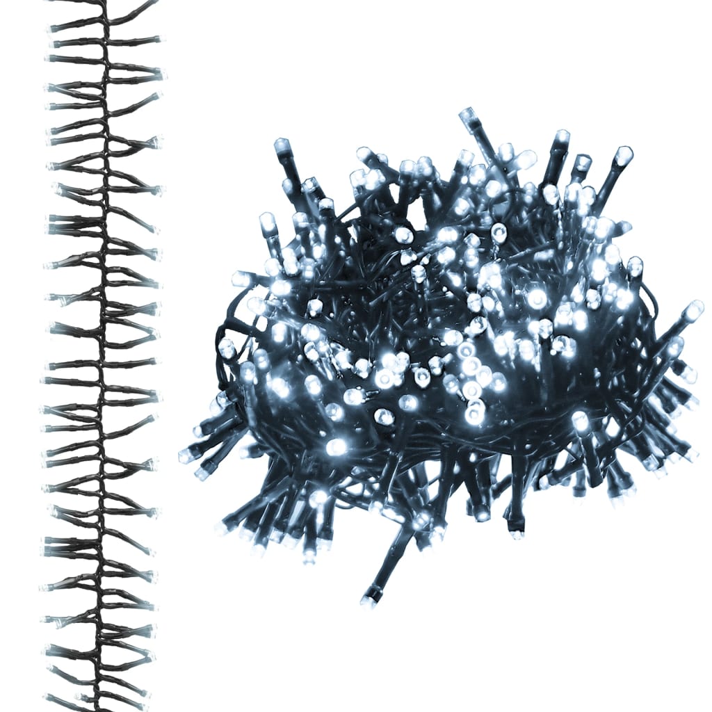 Lichtslinger Cluster Met 3000 Led's 60 M Pvc Koudwit En Donkergroen