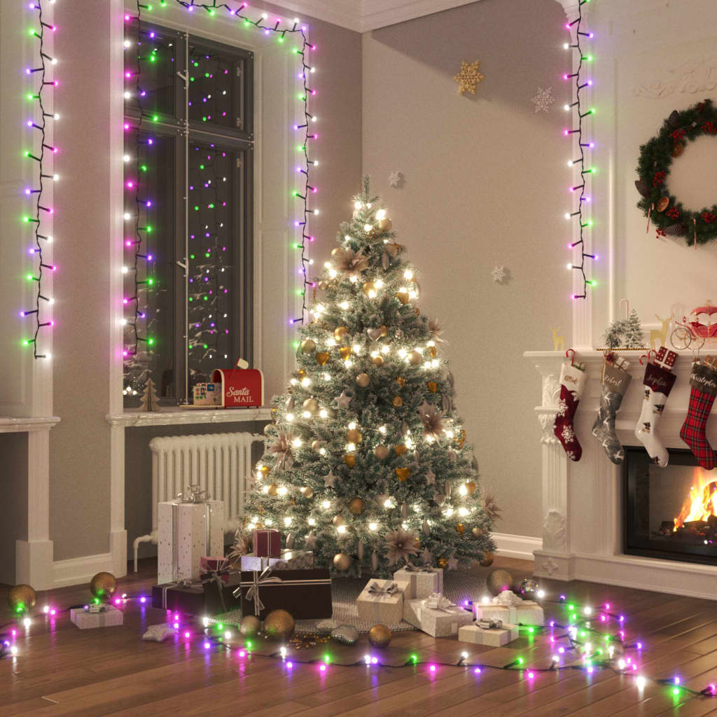 Lichtslinger Compact Met 1000 Led's Pvc Pastel Meerkleurig En Donkergroen