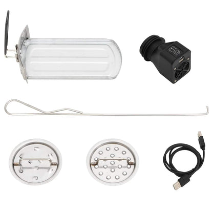 Houtkachel Met Usb-Ventilator 35,5X26X28 Cm Roestvrijstaal