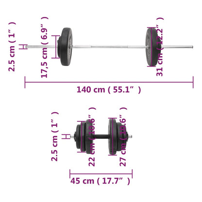 Halterset Met Gewichten 60 Kg