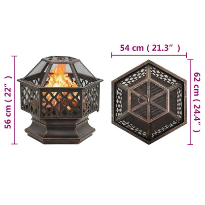 Vuurplaats Met Pook Rustiek Xxl 62X54X56 Cm Staal Spice