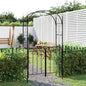 Tuinboog Met Poort 108X45X235 Cm Staal Zwart