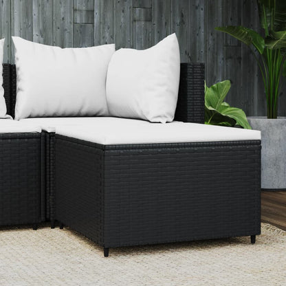 Voetensteunen Met Kussens Poly Rattan
