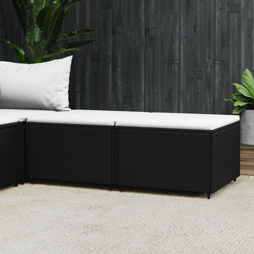 Voetensteunen Met Kussens Poly Rattan