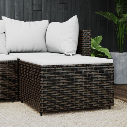 Voetensteunen Met Kussens Poly Rattan