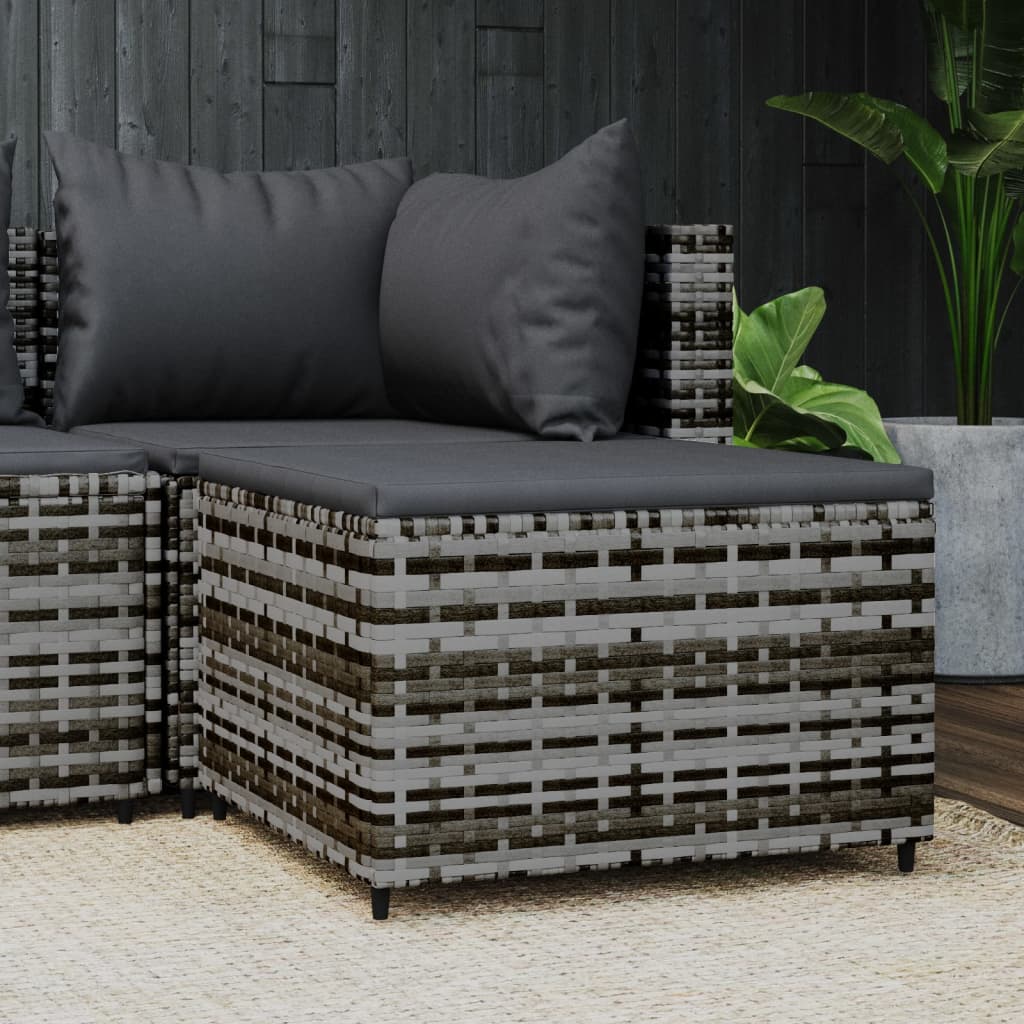 Voetensteunen Met Kussens Poly Rattan