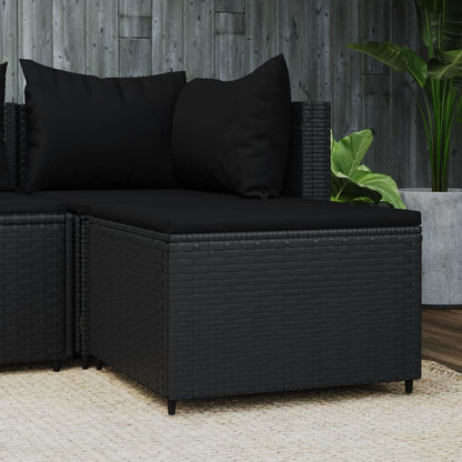 Voetensteunen Met Kussens Poly Rattan