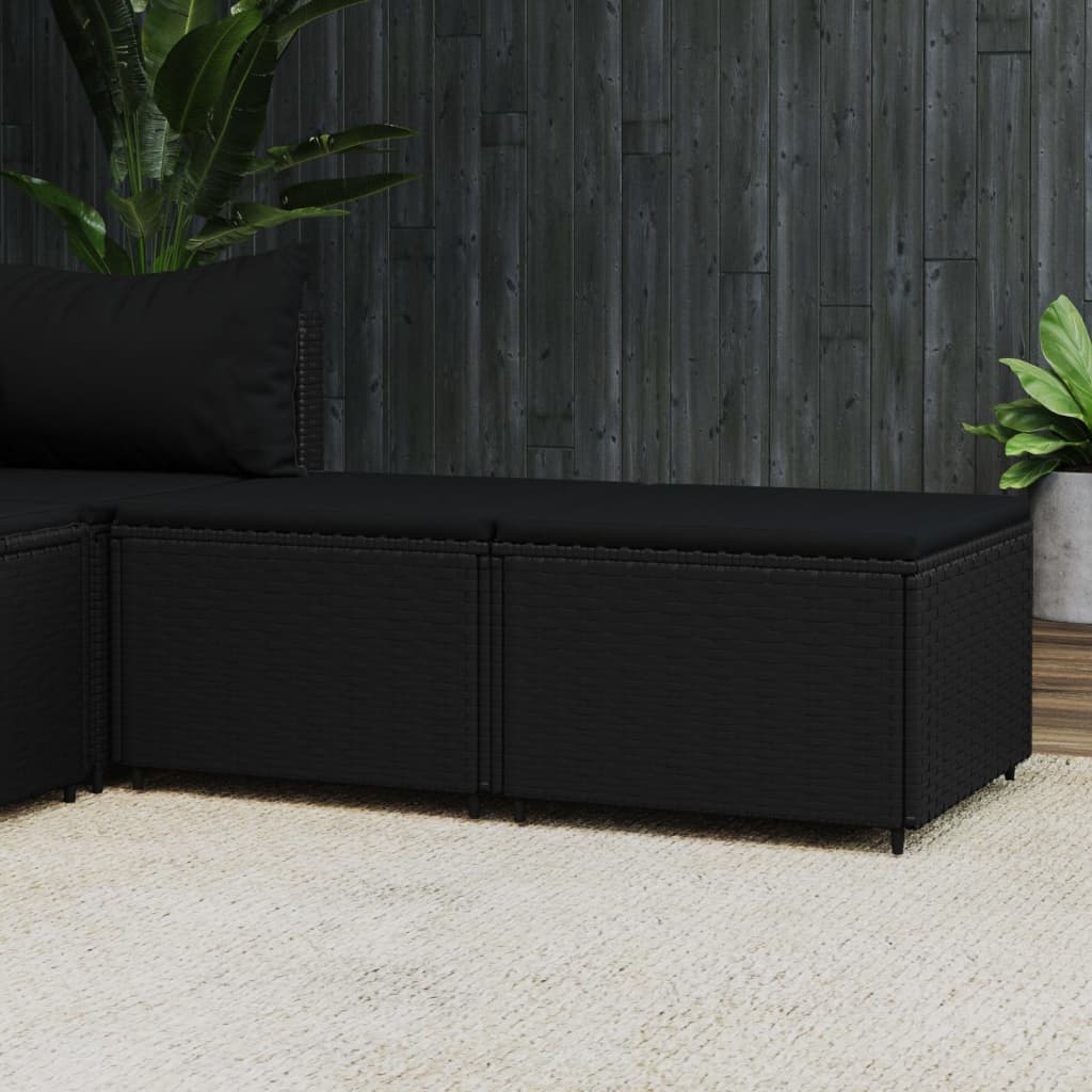 Voetensteunen Met Kussens Poly Rattan