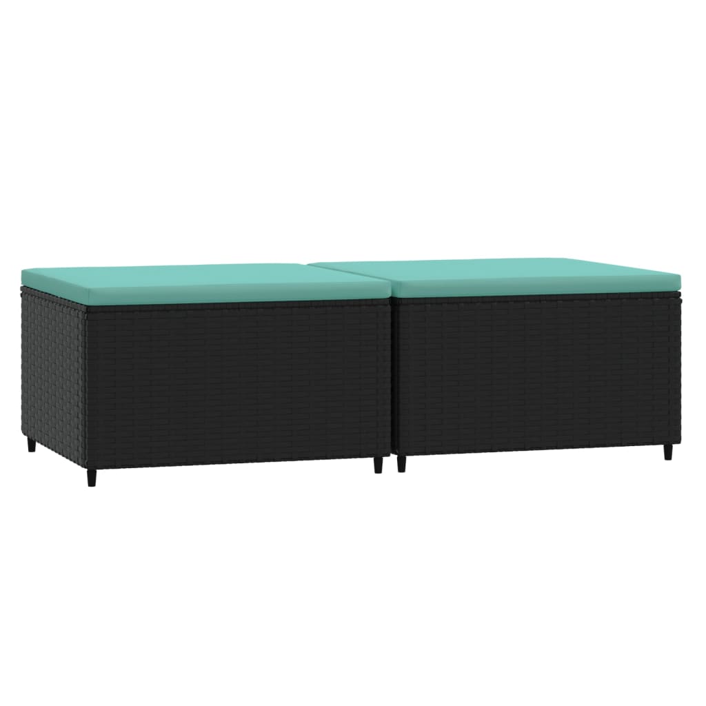 Voetensteunen Met Kussens Poly Rattan