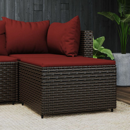 Voetensteunen Met Kussens Poly Rattan