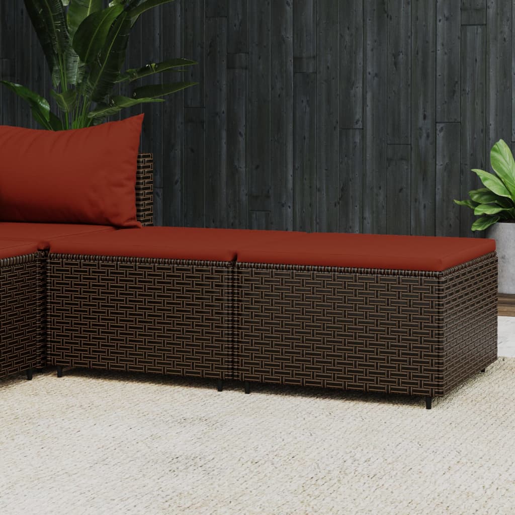 Voetensteunen Met Kussens Poly Rattan