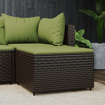 Voetensteunen Met Kussens Poly Rattan