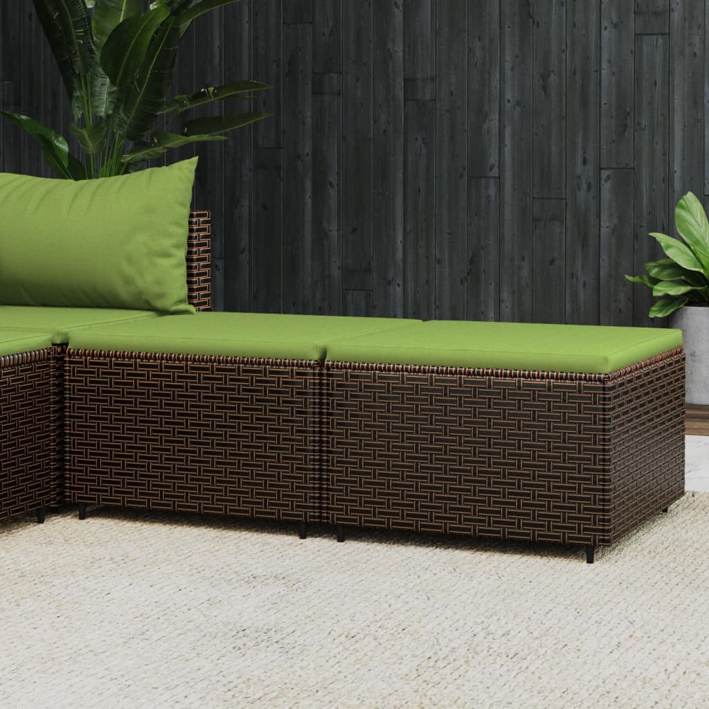 Voetensteunen Met Kussens Poly Rattan