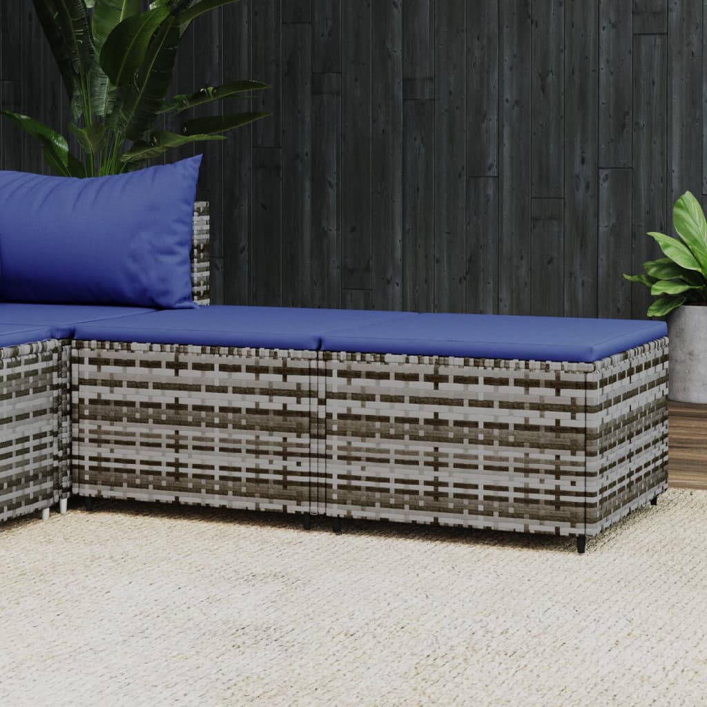 Voetensteunen Met Kussens Poly Rattan