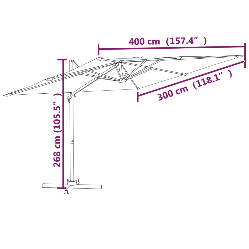 Zweefparasol Met Aluminium Paal
