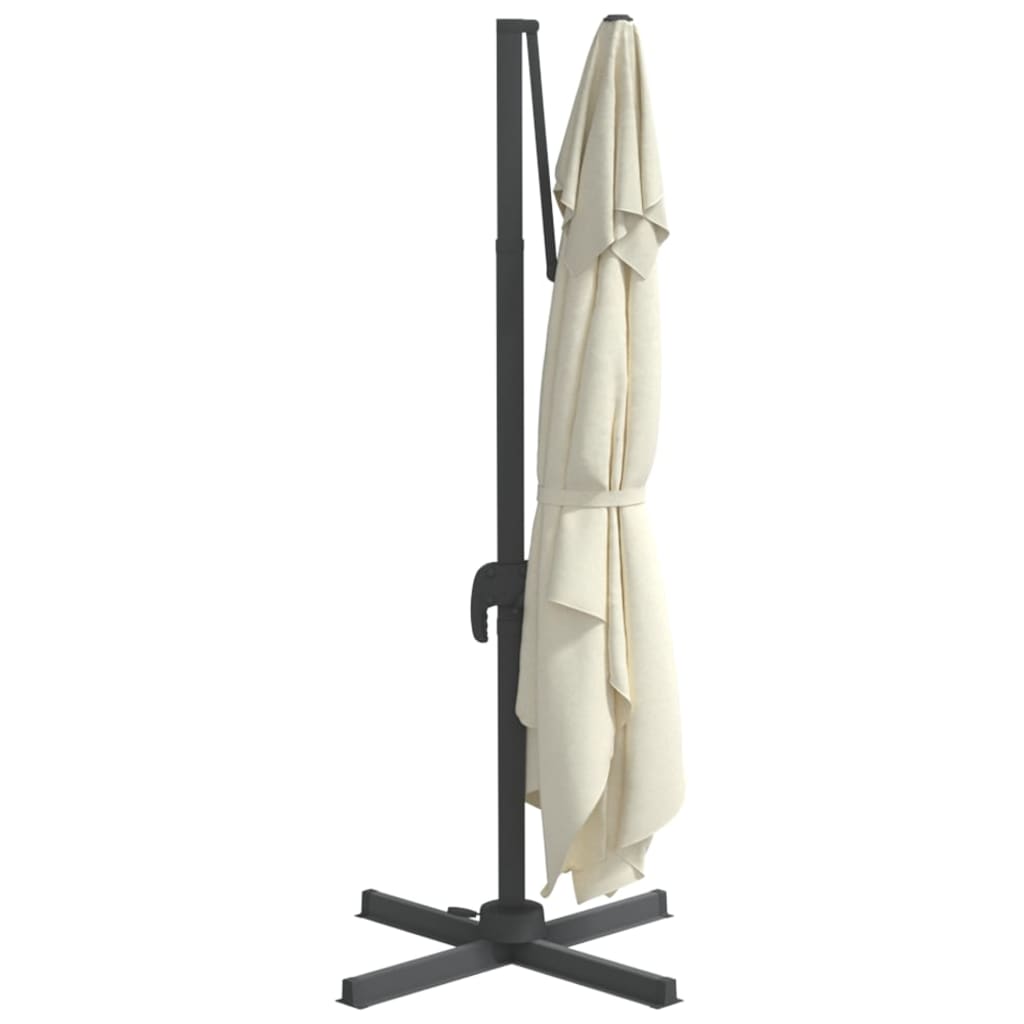 Zweefparasol Met Led-Verlichting 400X300 Cm Wit