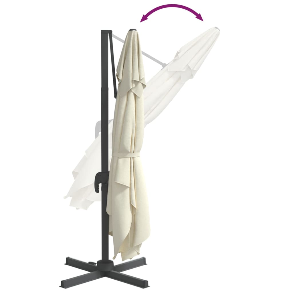 Zweefparasol Met Led-Verlichting 400X300 Cm Wit