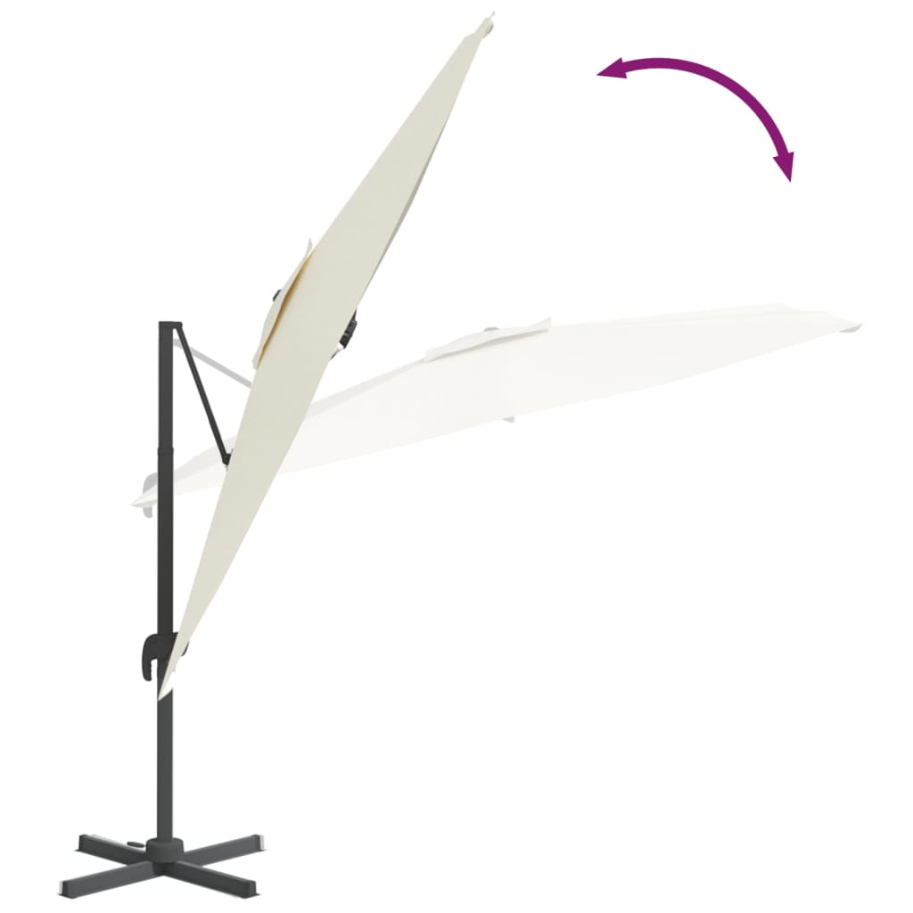 Zweefparasol Met Led-Verlichting 400X300 Cm Wit