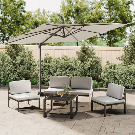 Zweefparasol Met Led-Verlichting 400X300 Cm Wit