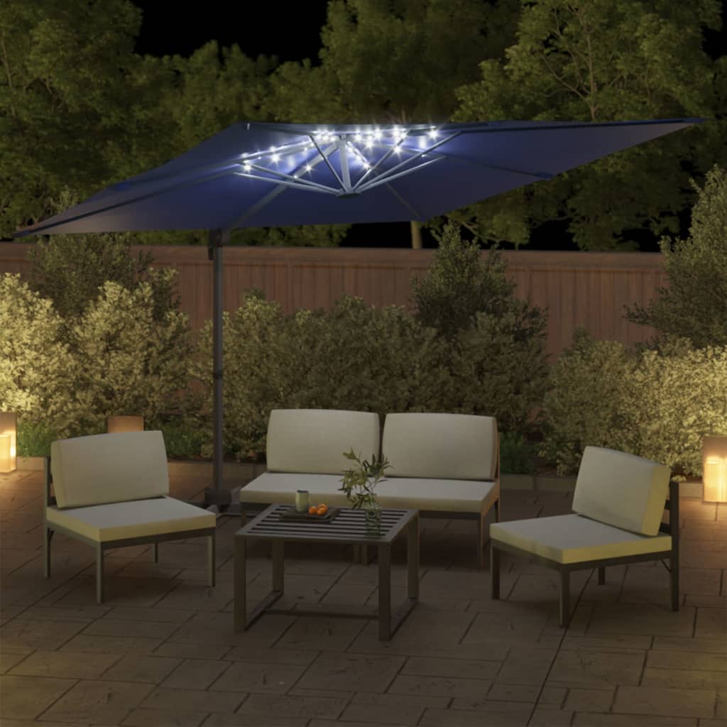 Zweefparasol Met Led-Verlichting 400X300 Cm Azuur