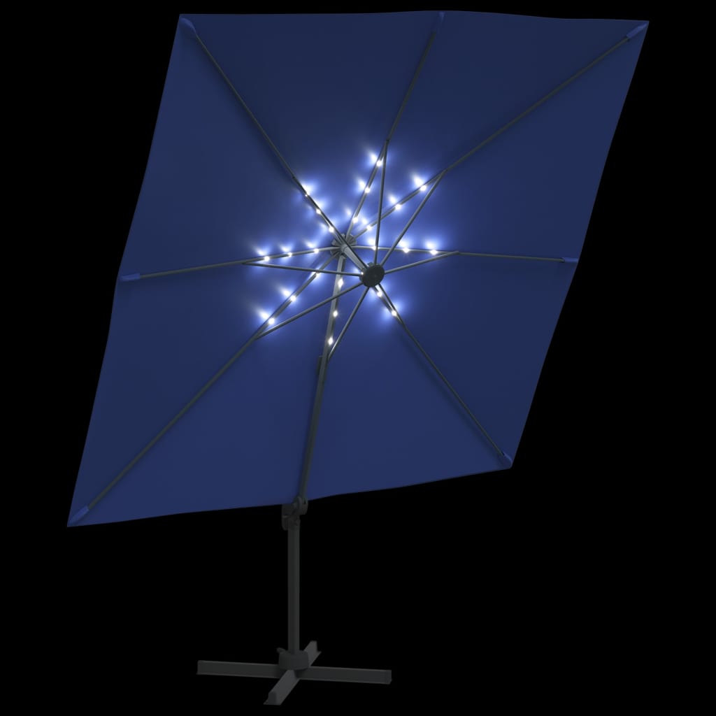 Zweefparasol Met Led-Verlichting 400X300 Cm Azuur