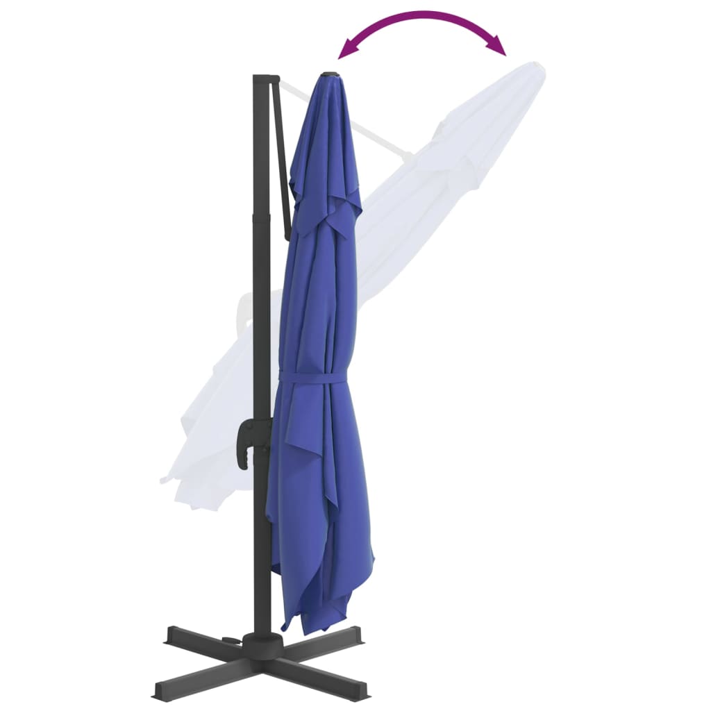 Zweefparasol Met Led-Verlichting 400X300 Cm Azuur