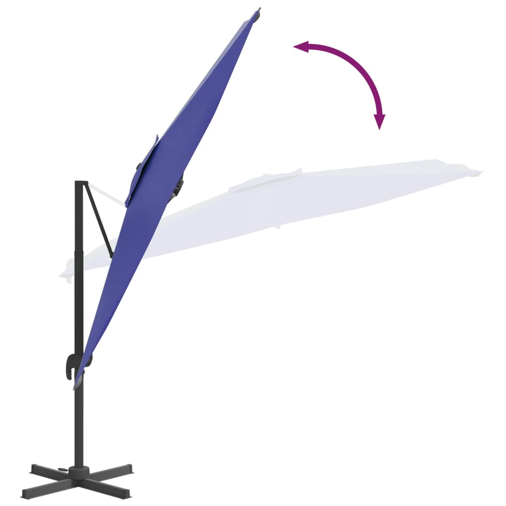 Zweefparasol Met Led-Verlichting 400X300 Cm Azuur