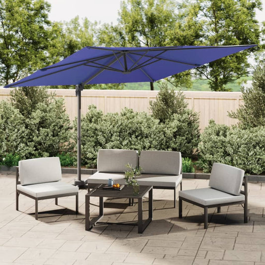 Zweefparasol Met Led-Verlichting 400X300 Cm Azuur