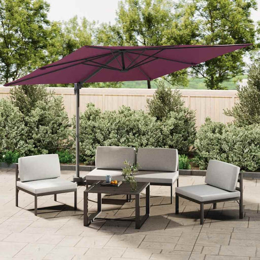 Zweefparasol Met Led-Verlichting 400X300 Cm Bordeaux