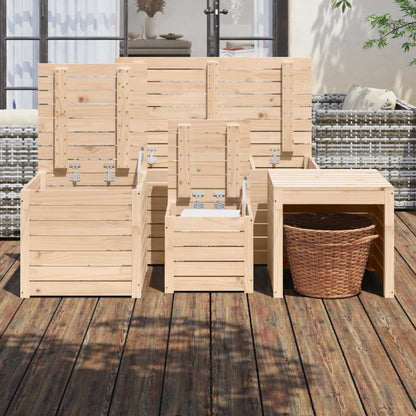 4-Delige Tuinboxset Massief Grenenhout