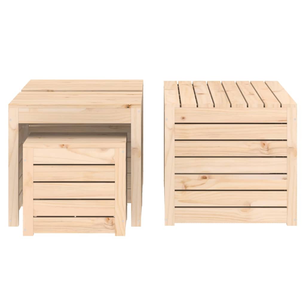4-Delige Tuinboxset Massief Grenenhout