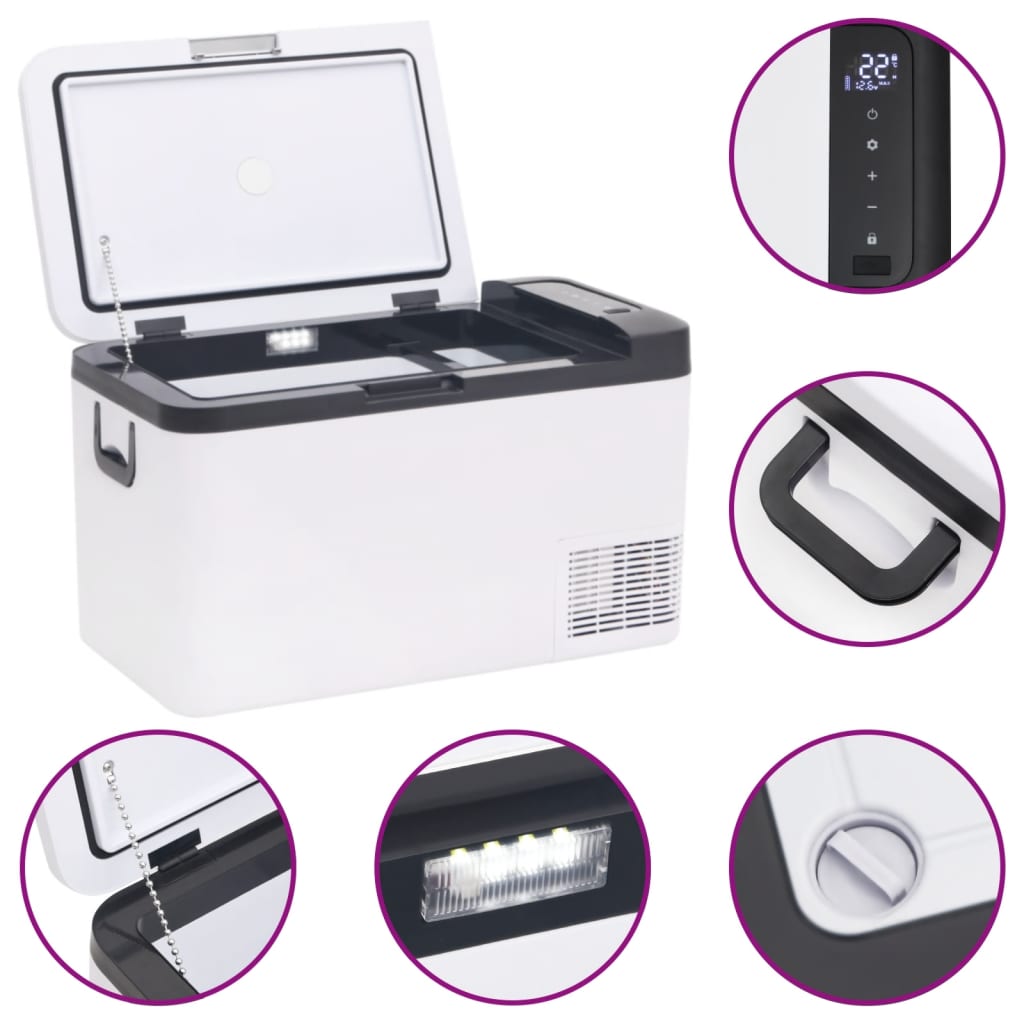 Koelbox Met Handvat Pp & Pe Zwart En Wit