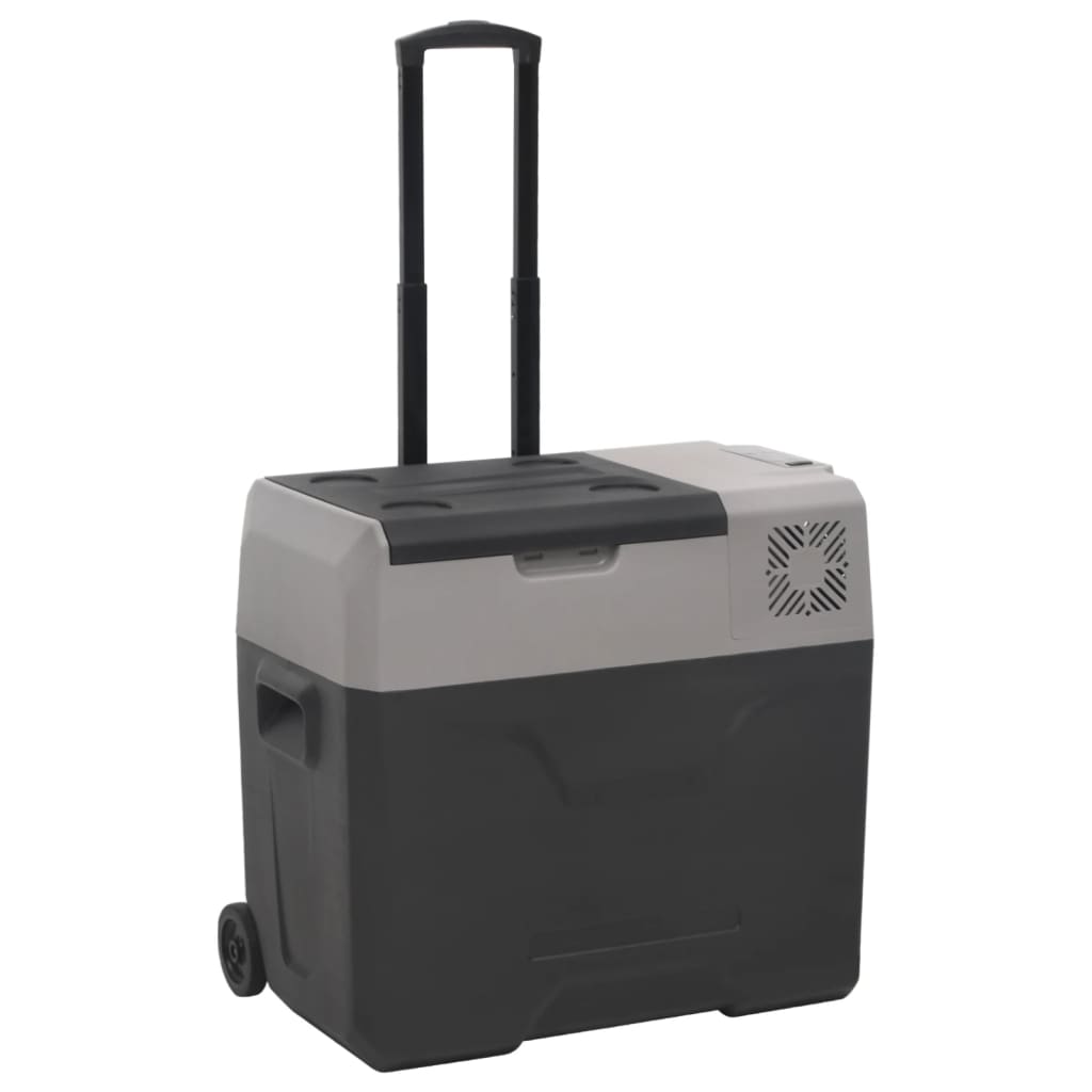 Koelbox Met Wielen En Handvat Polypropeen Zwart En Grijs