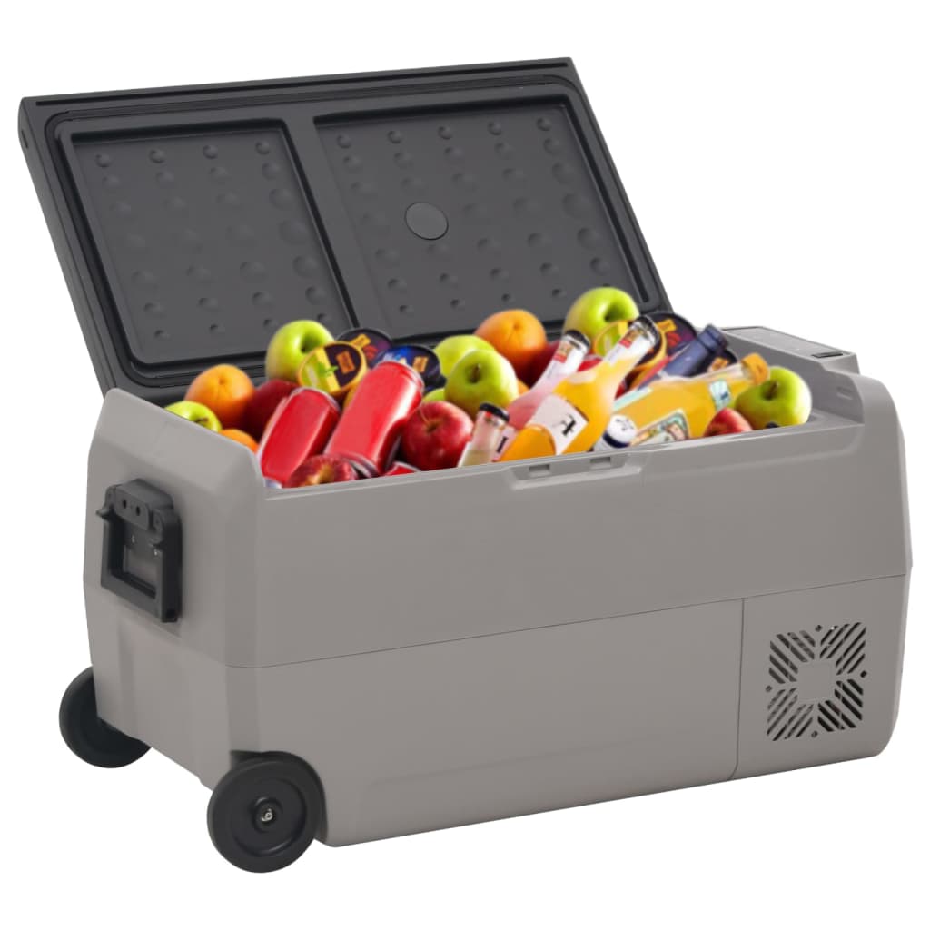 Koelbox Met Wielen En Handvat Polypropeen Zwart En Grijs