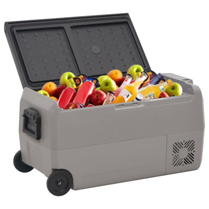 Koelbox Met Wielen En Handvat Polypropeen Zwart En Grijs