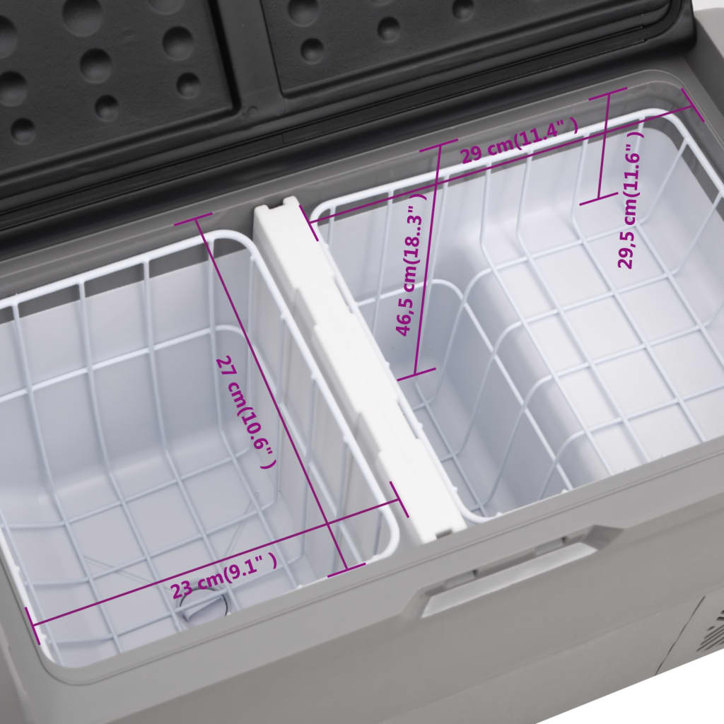 Koelbox Met Wielen En Handvat Polypropeen Zwart En Grijs